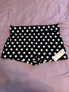 Urban Outfitters Black and White Polka Dot Foldover Shorts